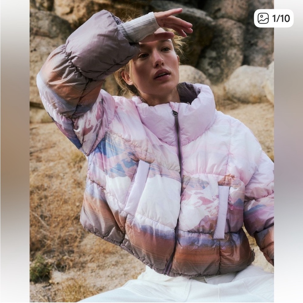 Free People In A Bubble Shine Jacket Size Large Mountain Funnel Neck Puffer